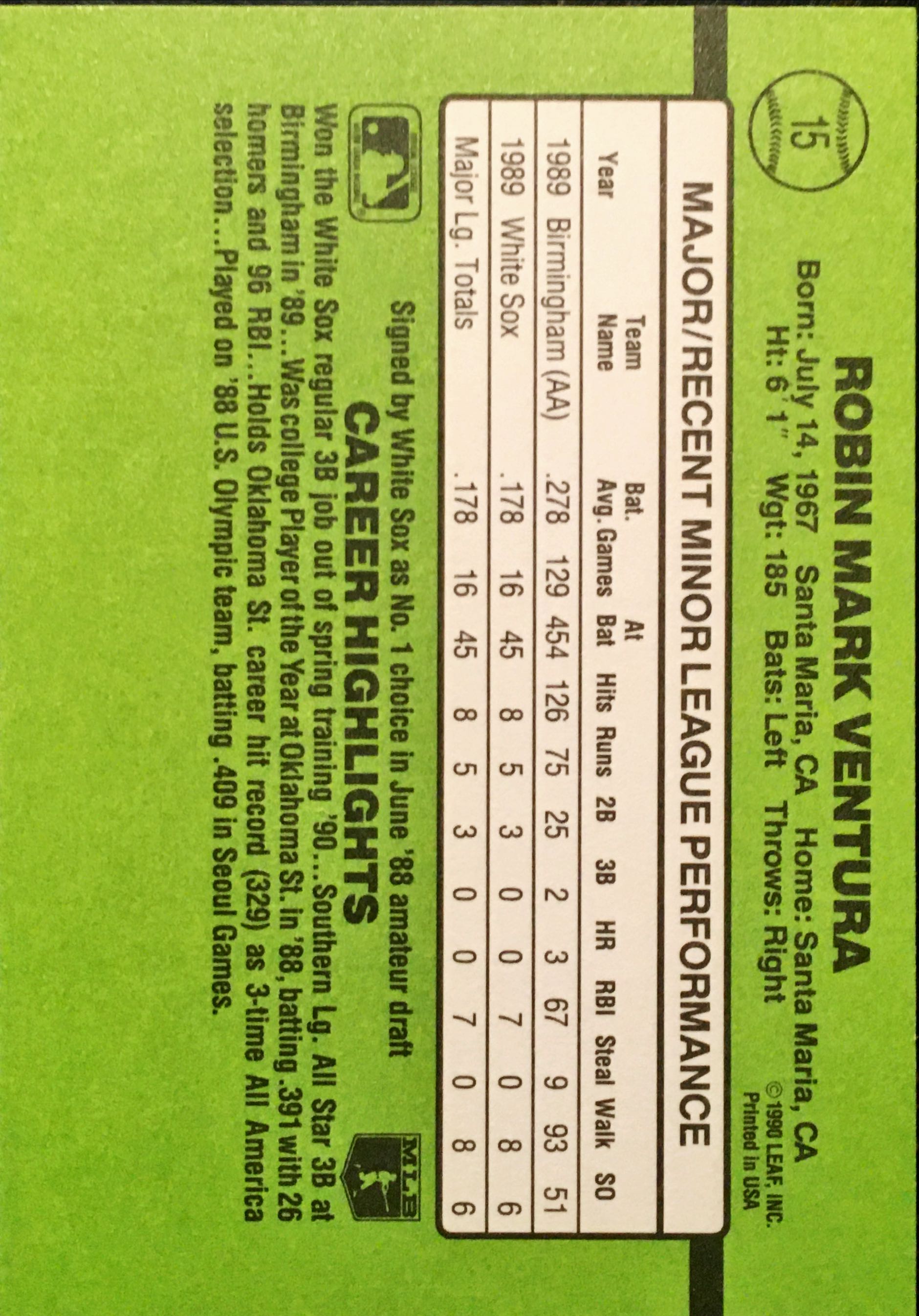 1990 Donruss The Rookies 15 back image