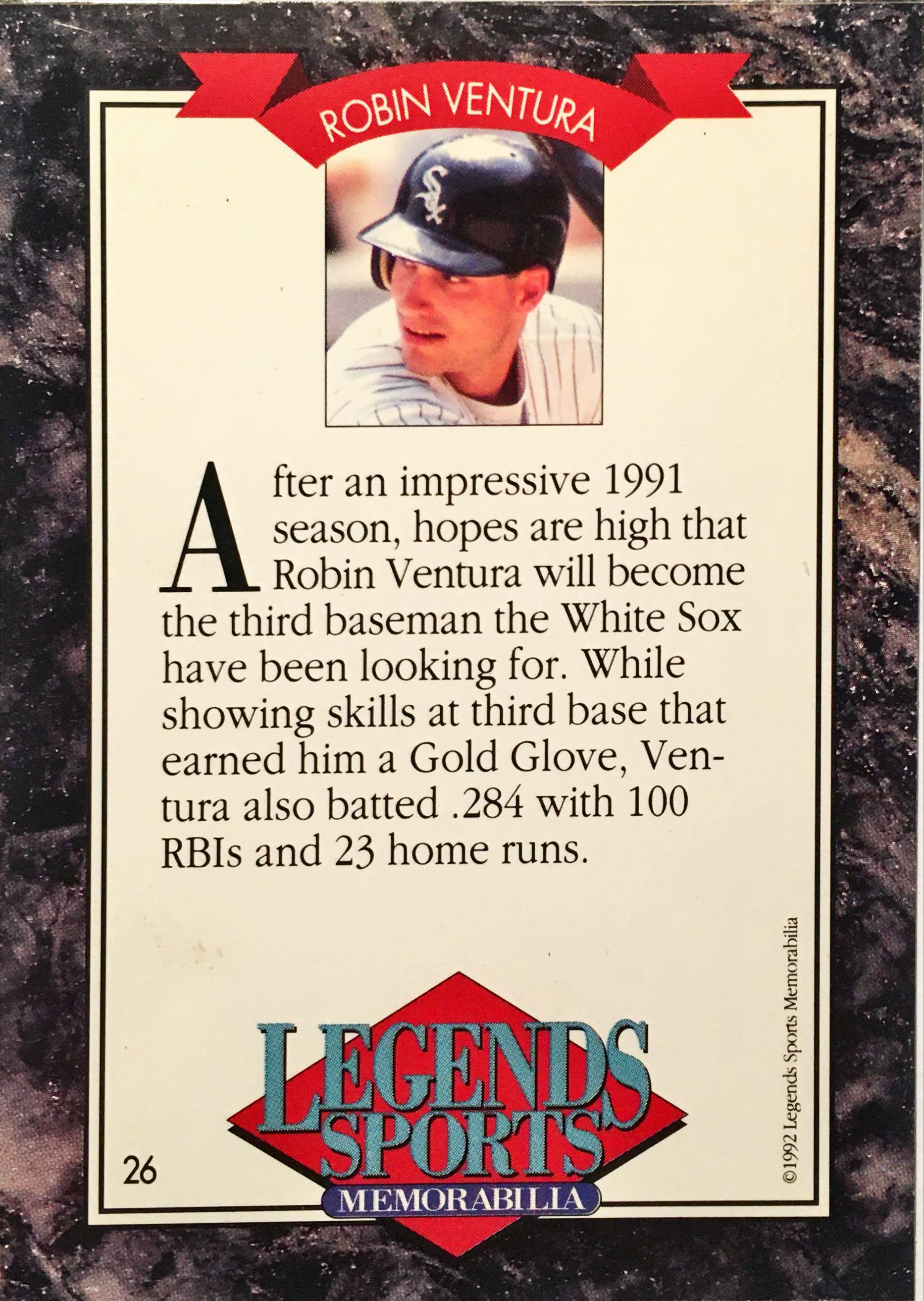 1992 Legends Sports Memorabilia  26 back image