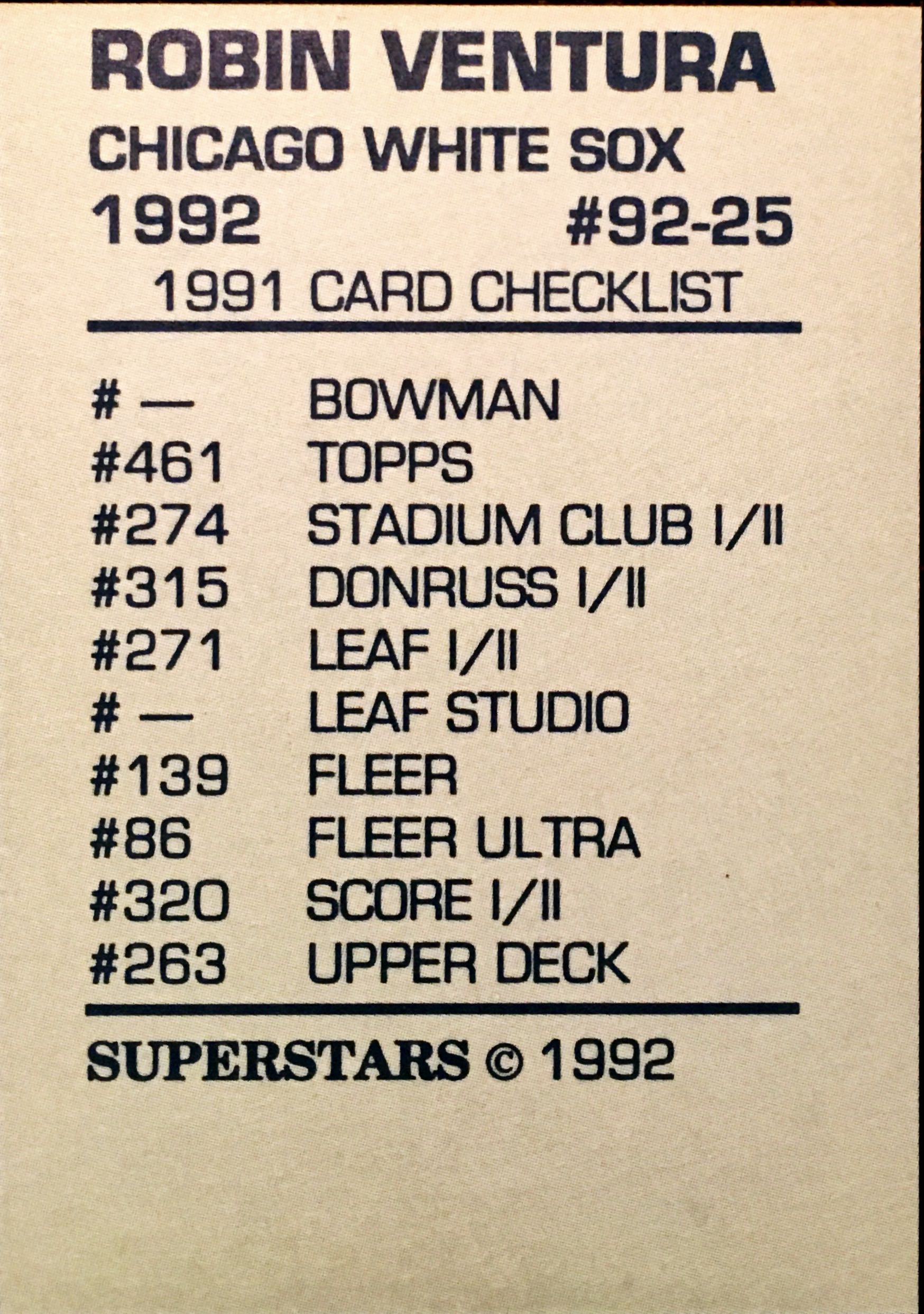 1992 Superstars  25 back image