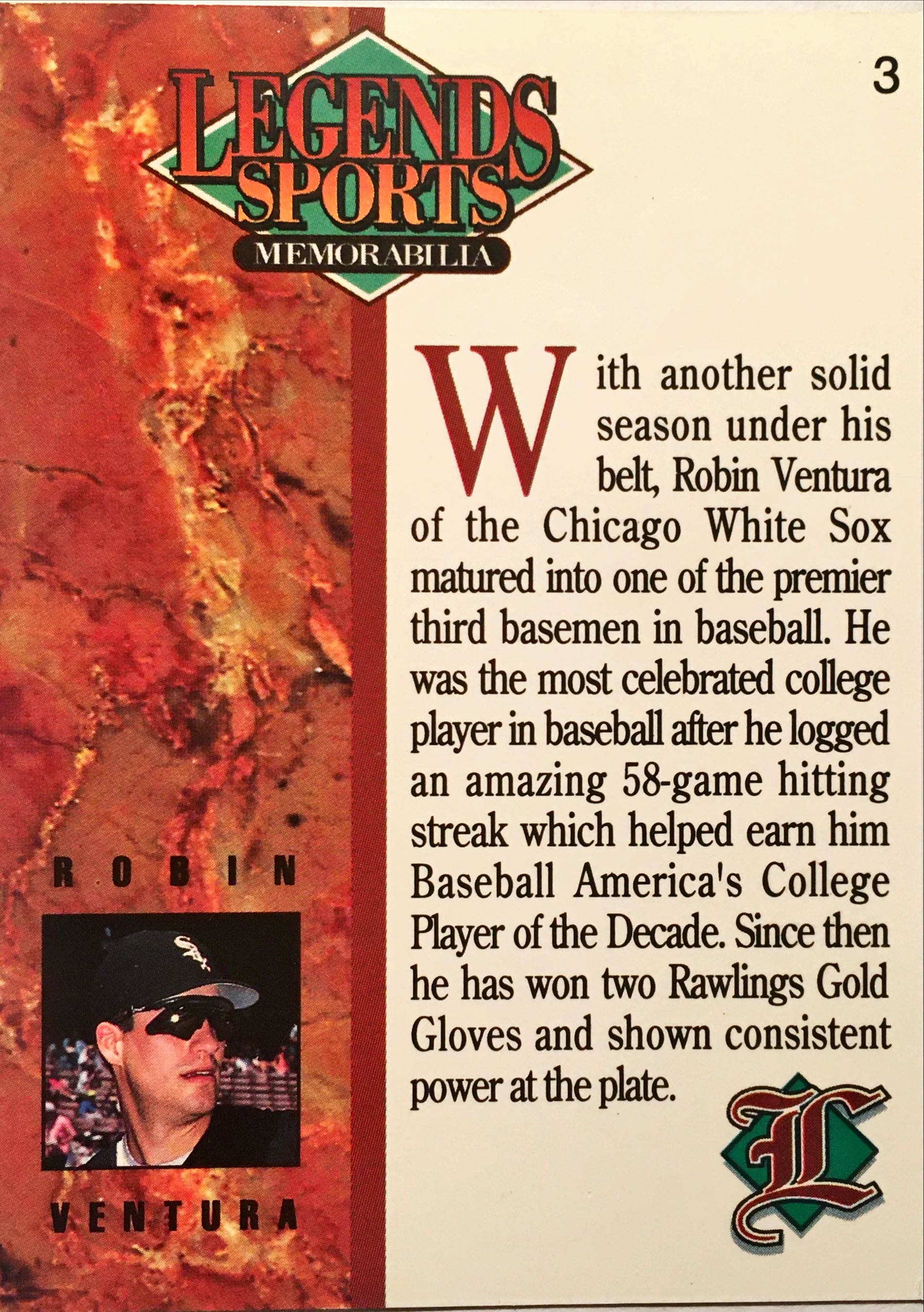 1993 Legends Sports Memorabilia Copper 3 back image