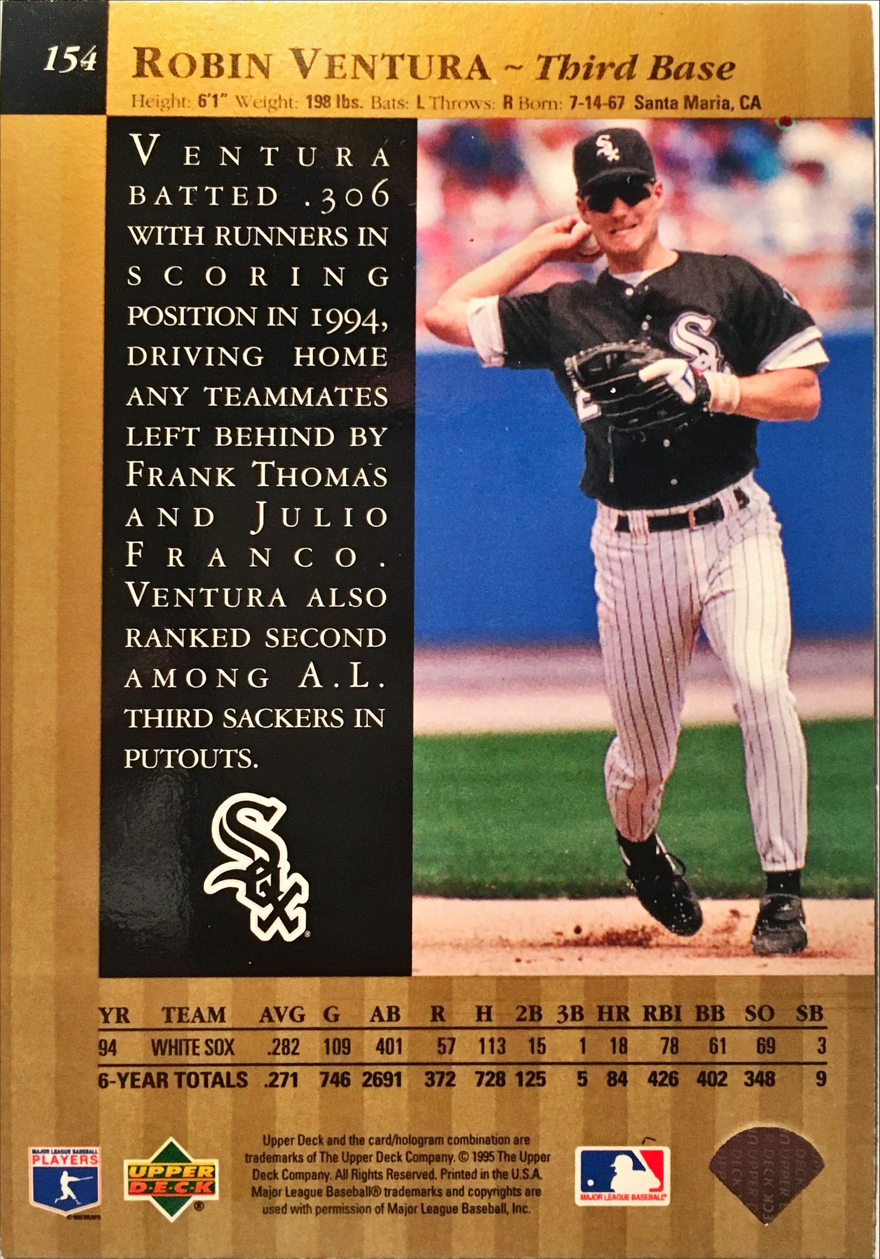 1995 Upper Deck Special Edition Gold 154 back image