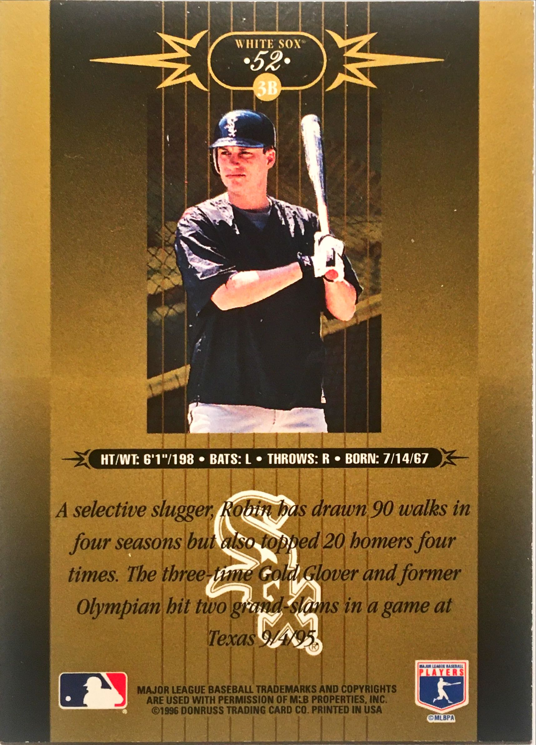 1996 Leaf Limited Gold 52 back image