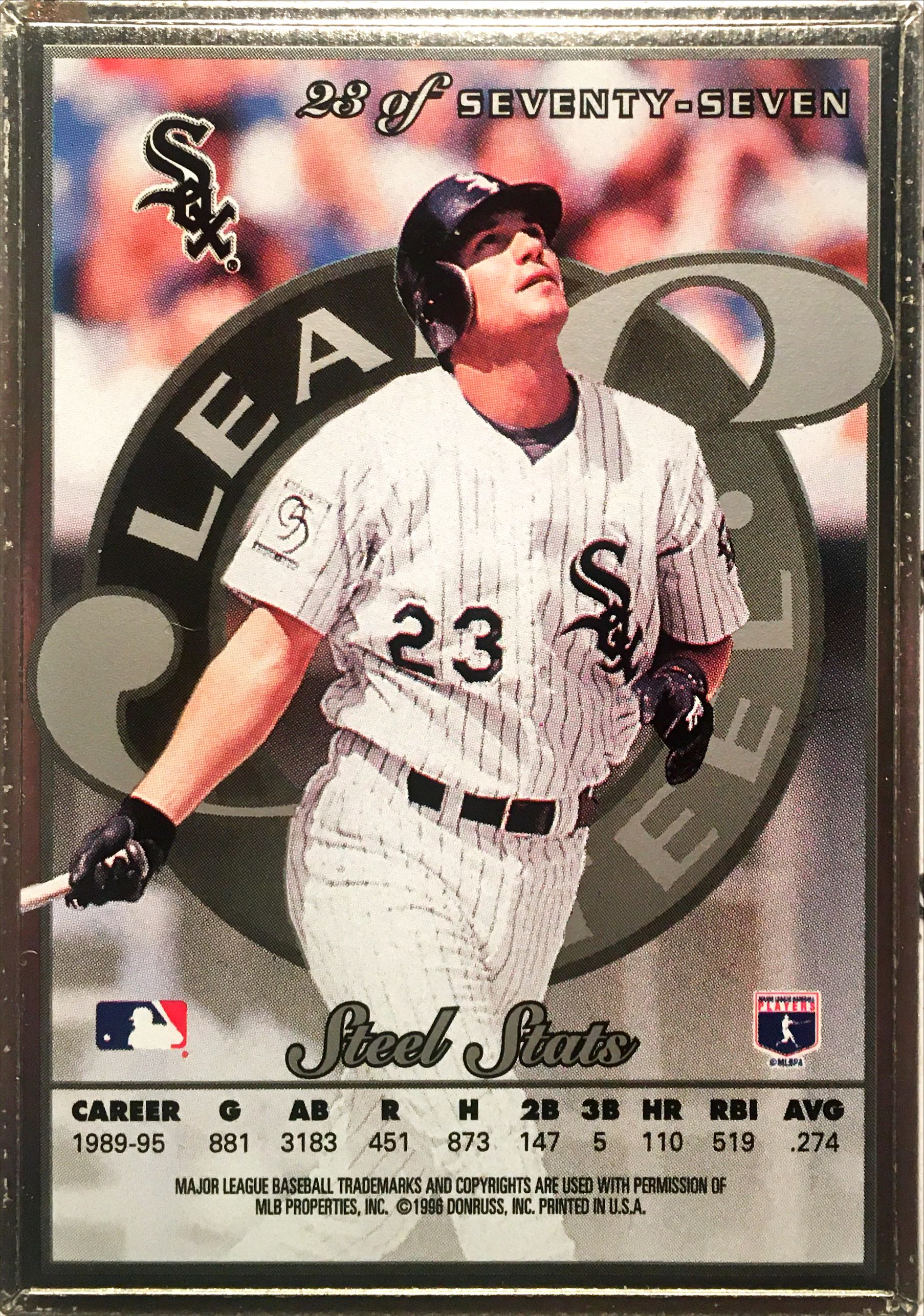 1996 Leaf Preferred Steel 23 back image