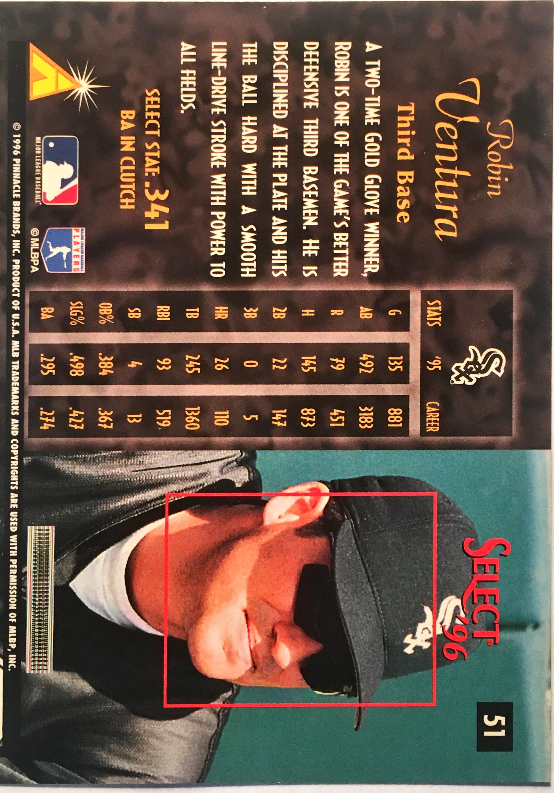 1996 Select  51 back image