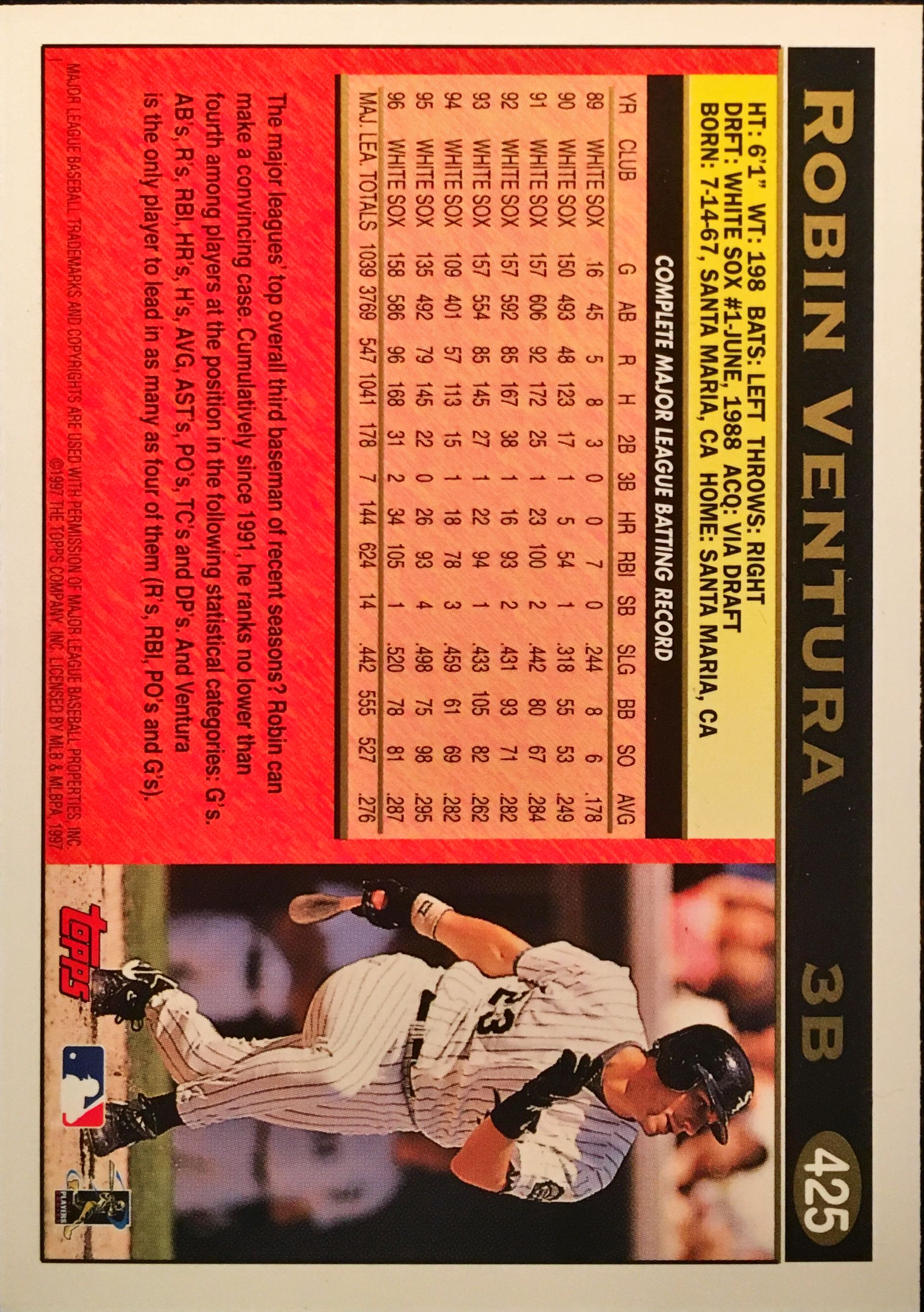 1997 Topps  425 back image