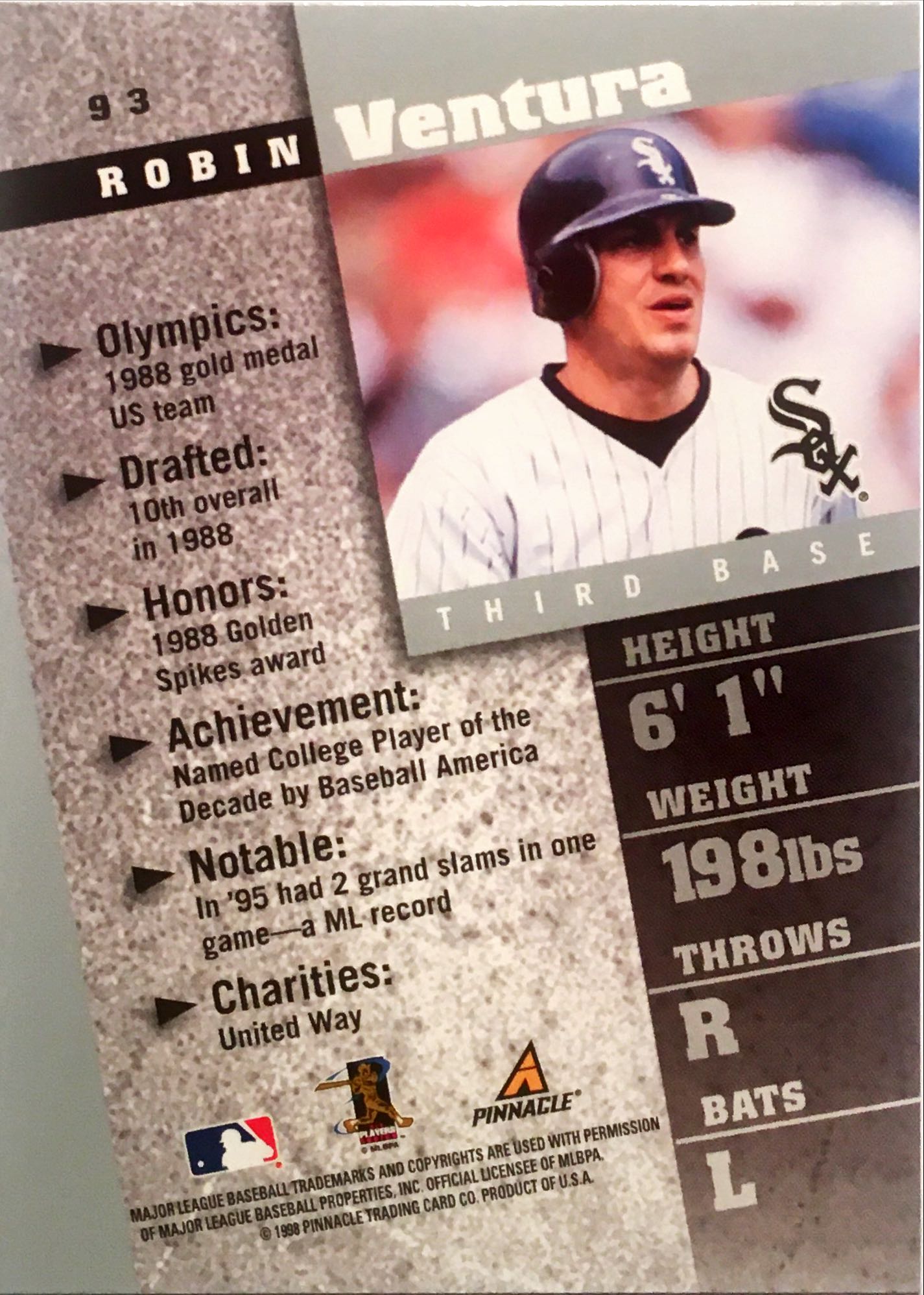 1998 Pinnacle Inside Club Edition 93 back image