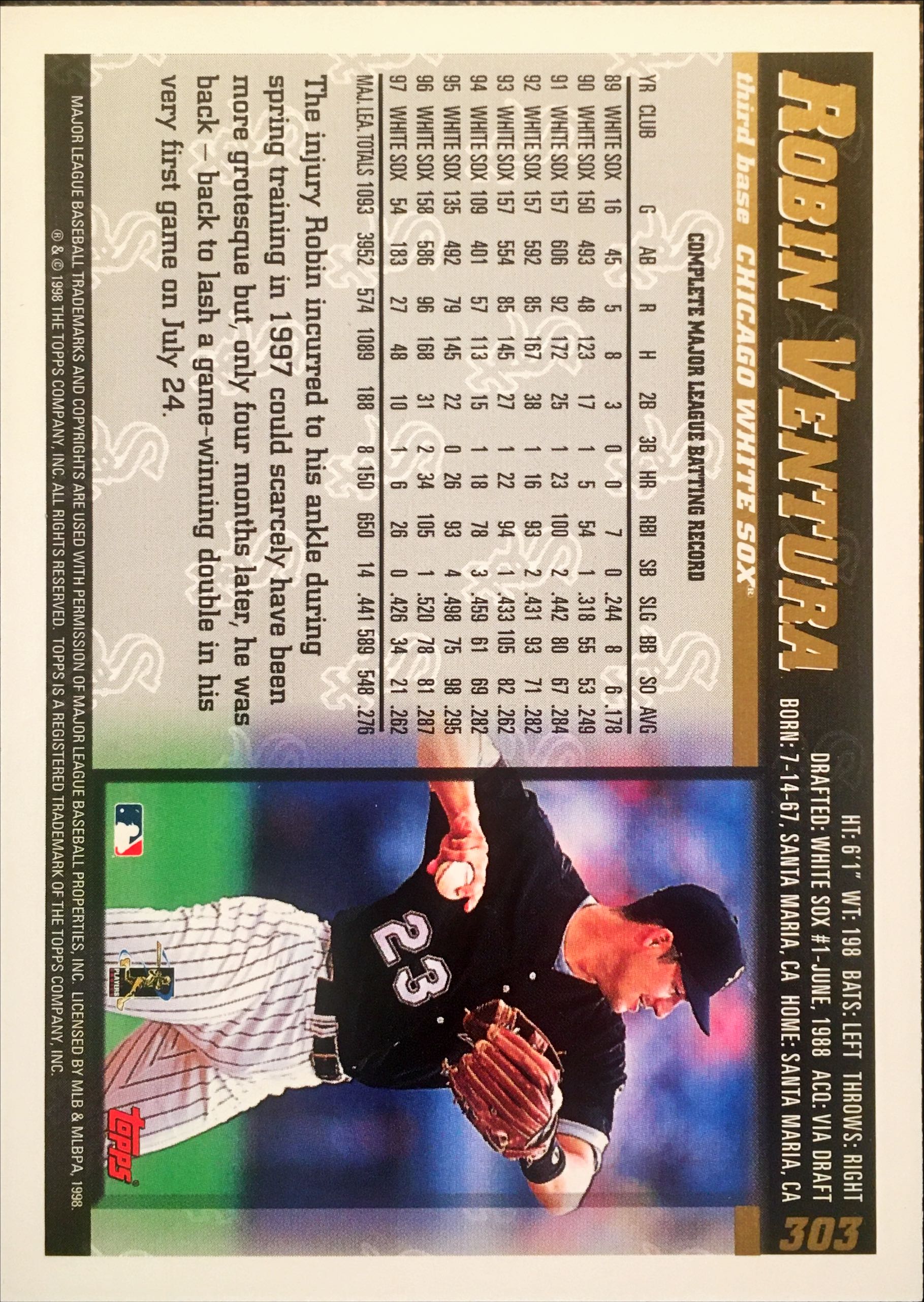 1998 Topps Minted in Cooperstown 303 back image