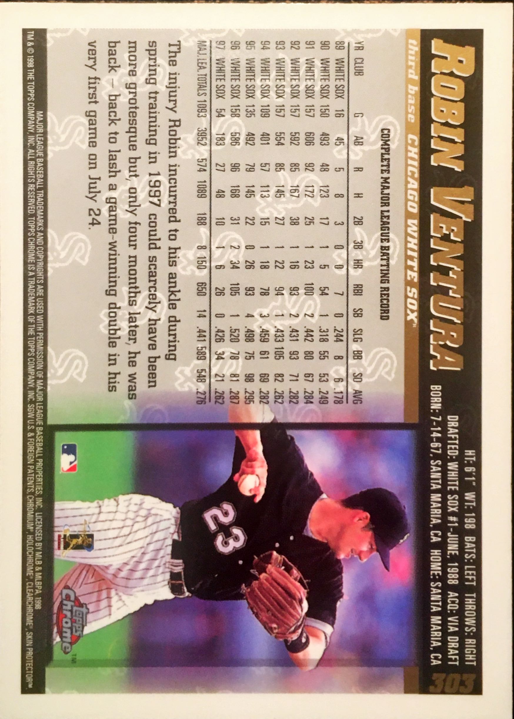 1998 Topps Chrome 303 back image