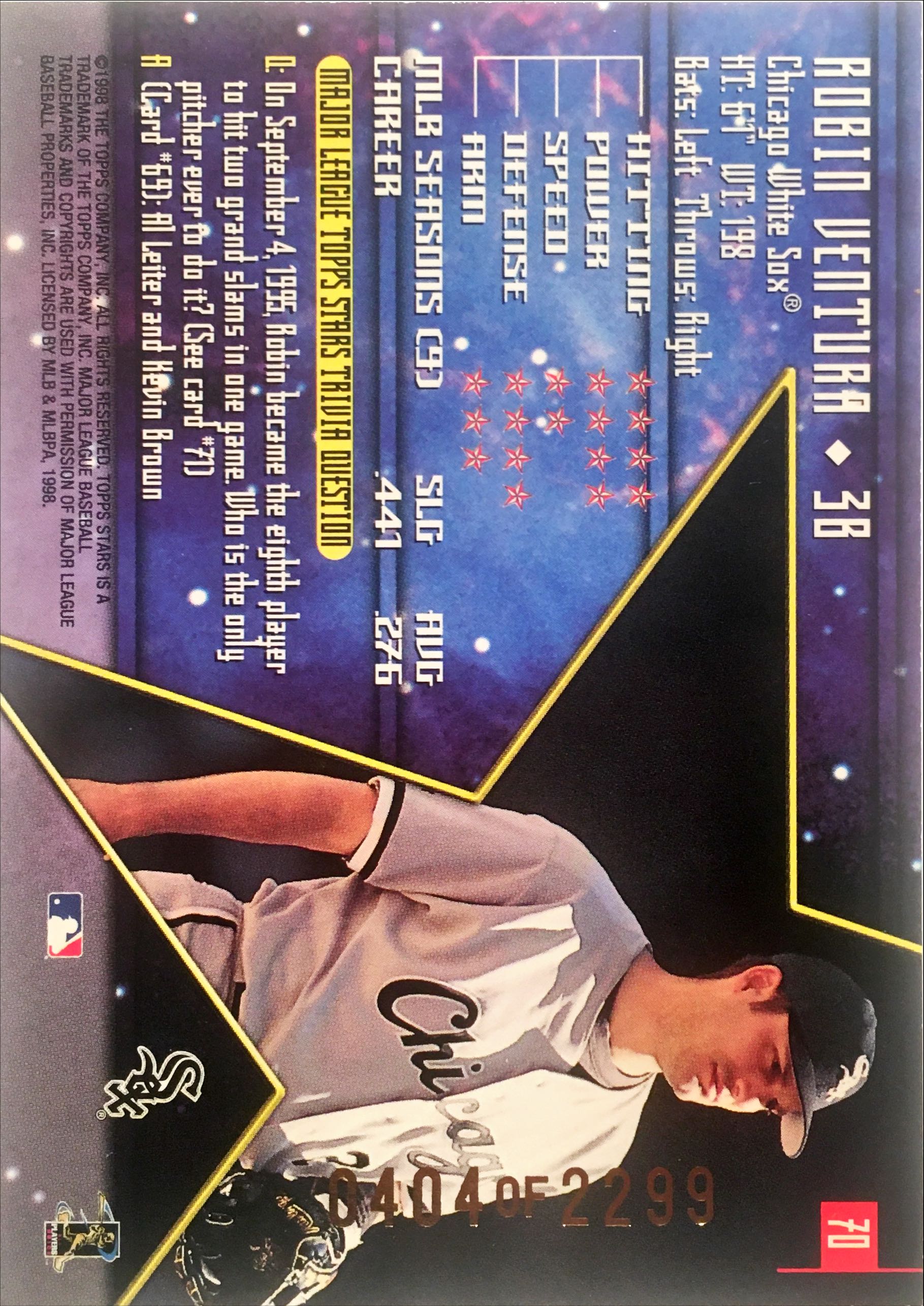 1998 Topps Stars Gold 70 back image